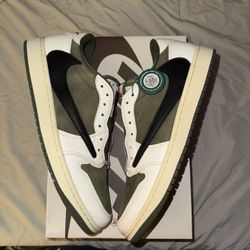 Men’s Jordan 1 Travis Medium Olive Size 12