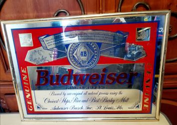 Vintage 1994 Budweiser King of Beers Bar Mirror 25" × 18