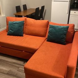 Orange Sectional Pull Out