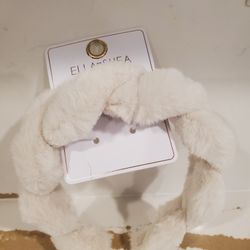 NEW Francescas Ivory Fuzzy Beige Ella Shea by OK Originals Headhand Hair Accessory HAIR Soft Comfy Rare