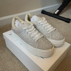 Betsey Johnson Ivory Wedding Sneakers