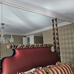 Nancy Corzine Designed Acanthus Leaf King Size Upholstered Headboard