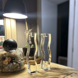 Lenox serenity ovations collection 8” crystal candlestick holders