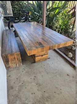 Hardwood Table + Bench
