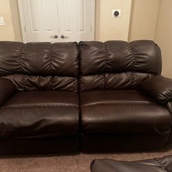 Faux Leather Recliner Couch