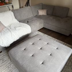 Thomasville 6-Piece Fabric Sectional with Ottoman