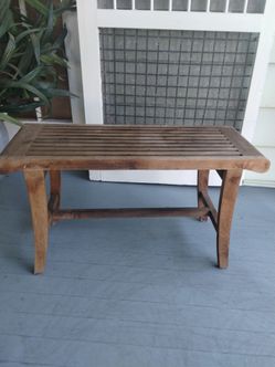 Wooden Slatted Outdoor Bench
