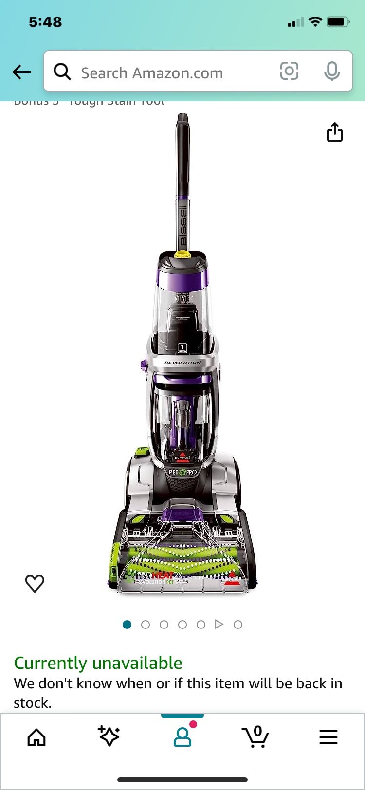 Bissell ProHeat 2X Revolution Max Clean Pet Pro Full-Size Carpet Cleaner