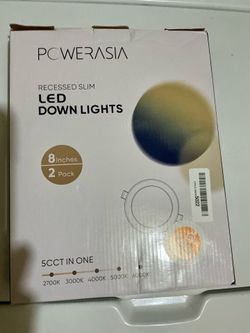 SALE! New Recessed LED Lights, 2-Pack, with Junction Boxes, Dimmable, Color Choice, Ultra Thin, New in Box.