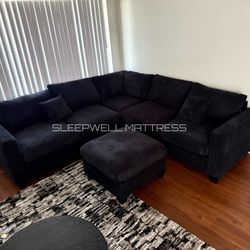 New Black Sectional 
