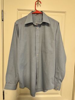 Men’s - Pinpoint - Blue - Dress Shirt - 15 34/35