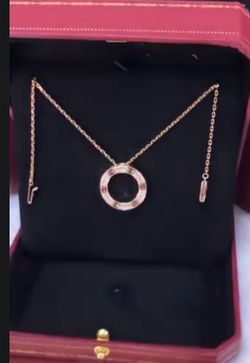 Rose gold love necklace