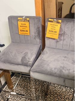GREY VELEVT CHAIR SET SPECIAL