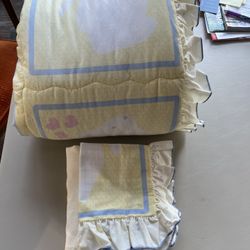 Baby Quilt With Crib Sheet And Pillow Cover