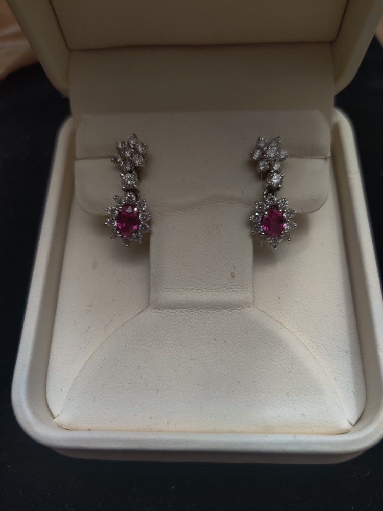 Diamond 💎 Ruby Earrings 💗