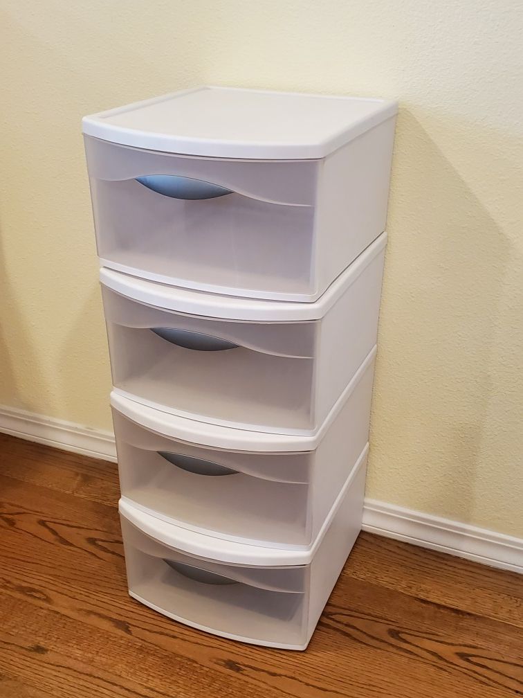 4 sterilite storage drawers