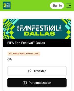 Dallas Fifa Fan Fest GA 6/30