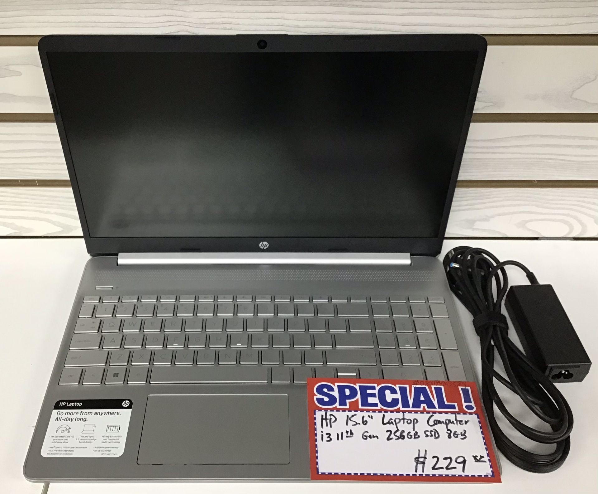 HP 15.6” Laptop Computer i3 11th Gen 256GB SSD 8GB RAM