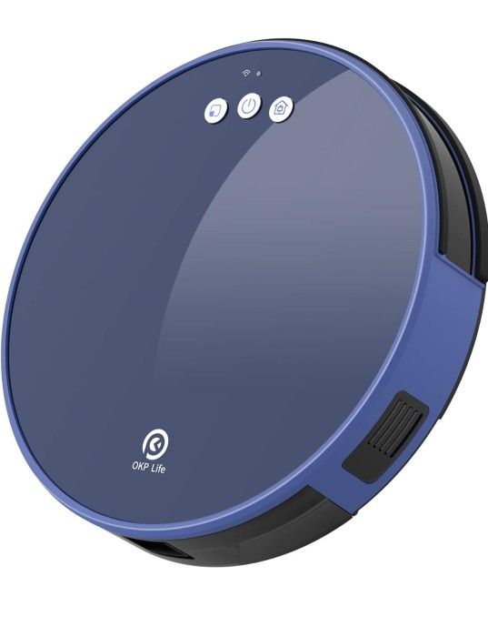 OKP K8 Robot Vacuum and Mop Combo, 2000Pa Super Suction, Integrated Design of Dust Box Water Tank, Self Charging, Robotic Vacuums for Pet Hair, Blue