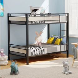 Beige Twin Bunk Bed