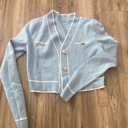 SHEIN Blue Cardigan, Jacket, Sweatshirt