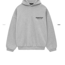 Grey Essentials Hoodie Size S 
