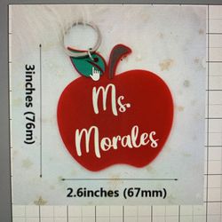 Teacher Gifts - Pencil And Apple Keychains