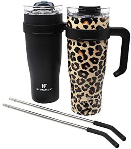 Hydraflow Stainless Steel Tumblers with Carry Handle 40 oz 2 pack