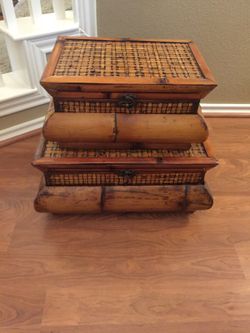 Decorative wood storage boxes