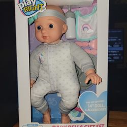 🙂BABY BELLA  AND SHE INCLUDES A 6 PIECE GIFT SET.