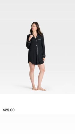 Stars Above Women’s Satin Notch Collar Pajama Dress