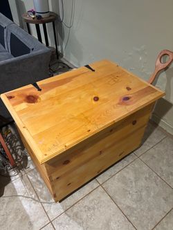 Custom built wooden toy box