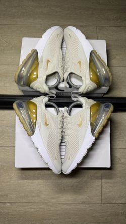 New Women’s Nike Air Max 270 Light Bone & Metallic Gold