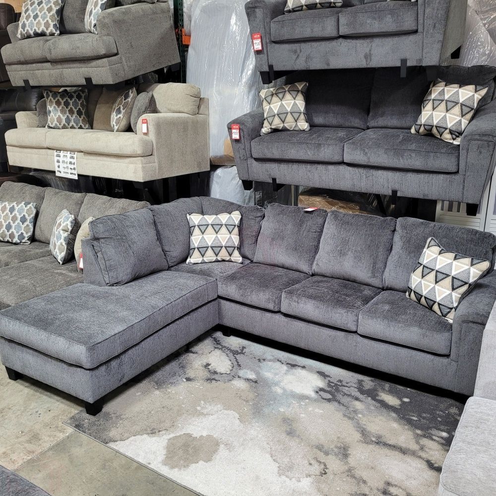 NEW SECTIONAL SOFA SMOKE COLOR || SKU#ASH83905LAFTC