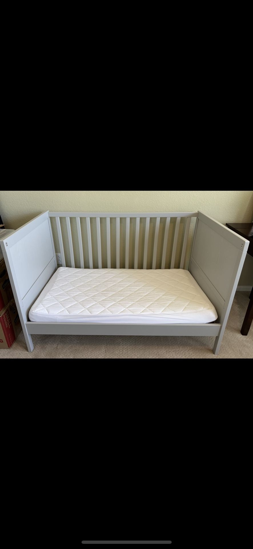 Crib & Crib Mattress-gray