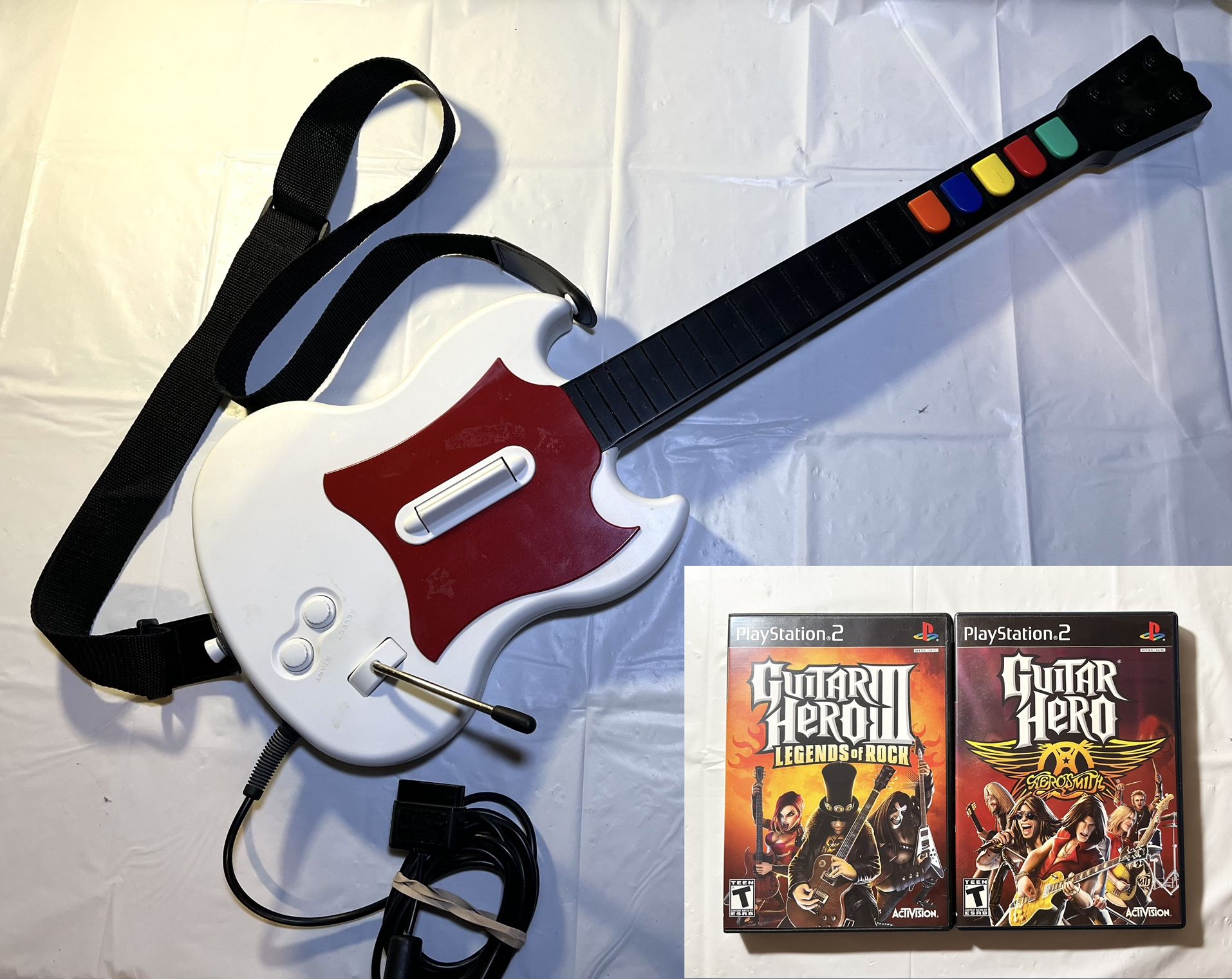 Guitar Hero Guitar & Guitar Hero games for PLAYSTATION 2 - PRICE FIRM