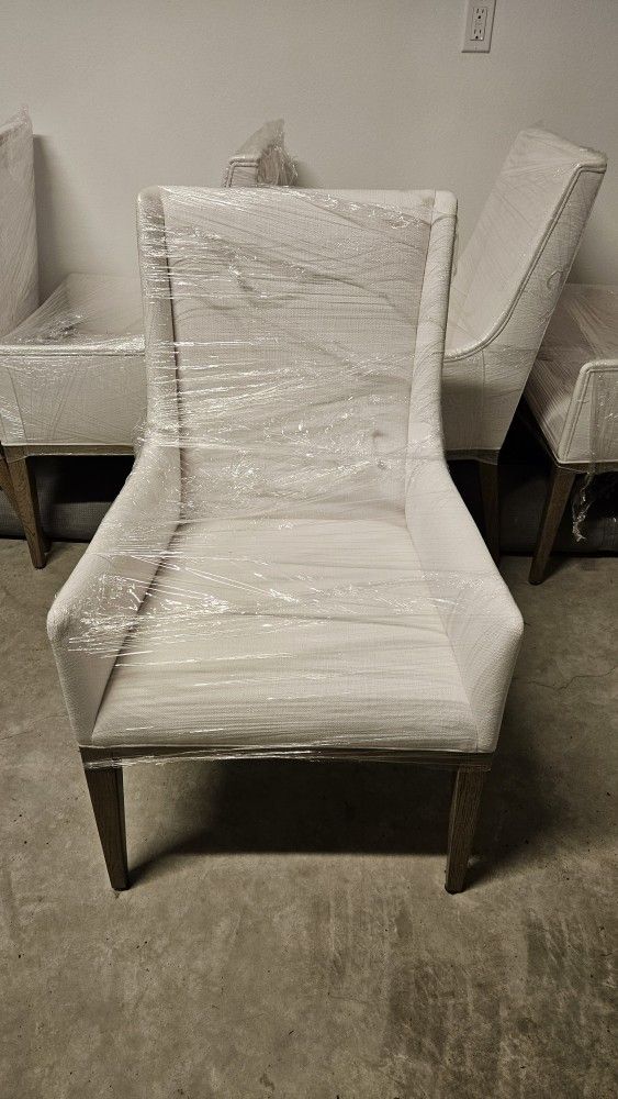 Restoration Hardware Leigh Fabric Dining Armchairs – Set of 6 – Brand New