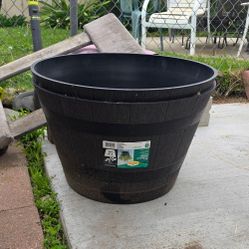 Vigoro Cameron Whiskey Barrel Large Round Planters