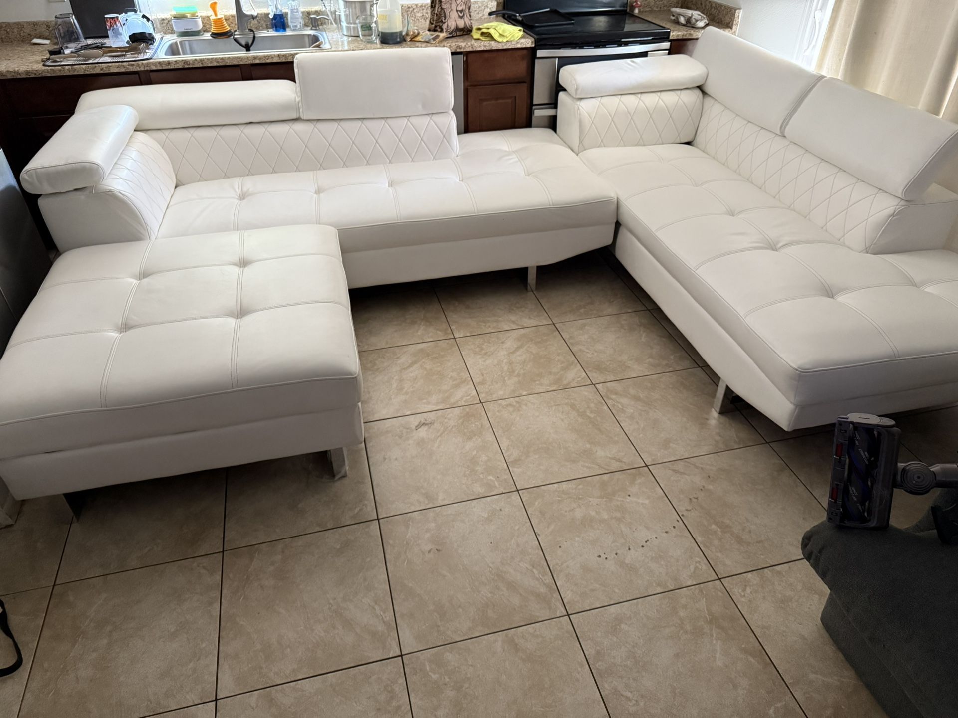 White Leather Sofa