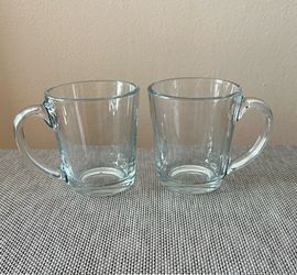 Clear Glass Coffee/Tea Mugs - Set of 2