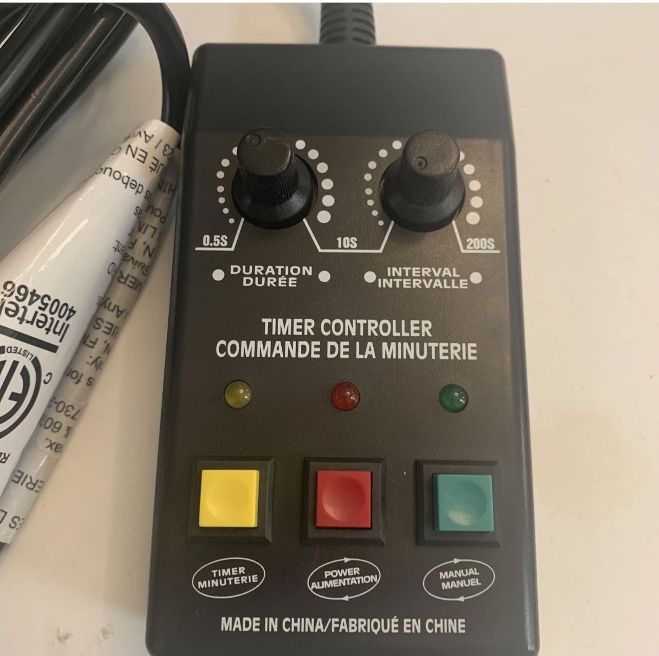 Fog Machine Timer Control Halloween 5' Cord Compatible w/ Most Fog Machines