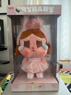 Pop Mart Crybaby Shiny Shiny Plush Doll Pink