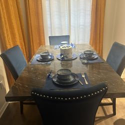 Marble High Table Set 