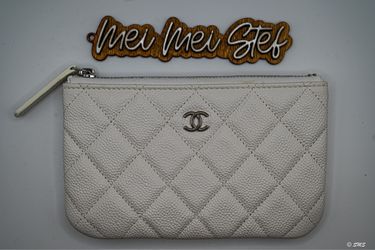 Chanel Mini O Case (White Caviar Leather)