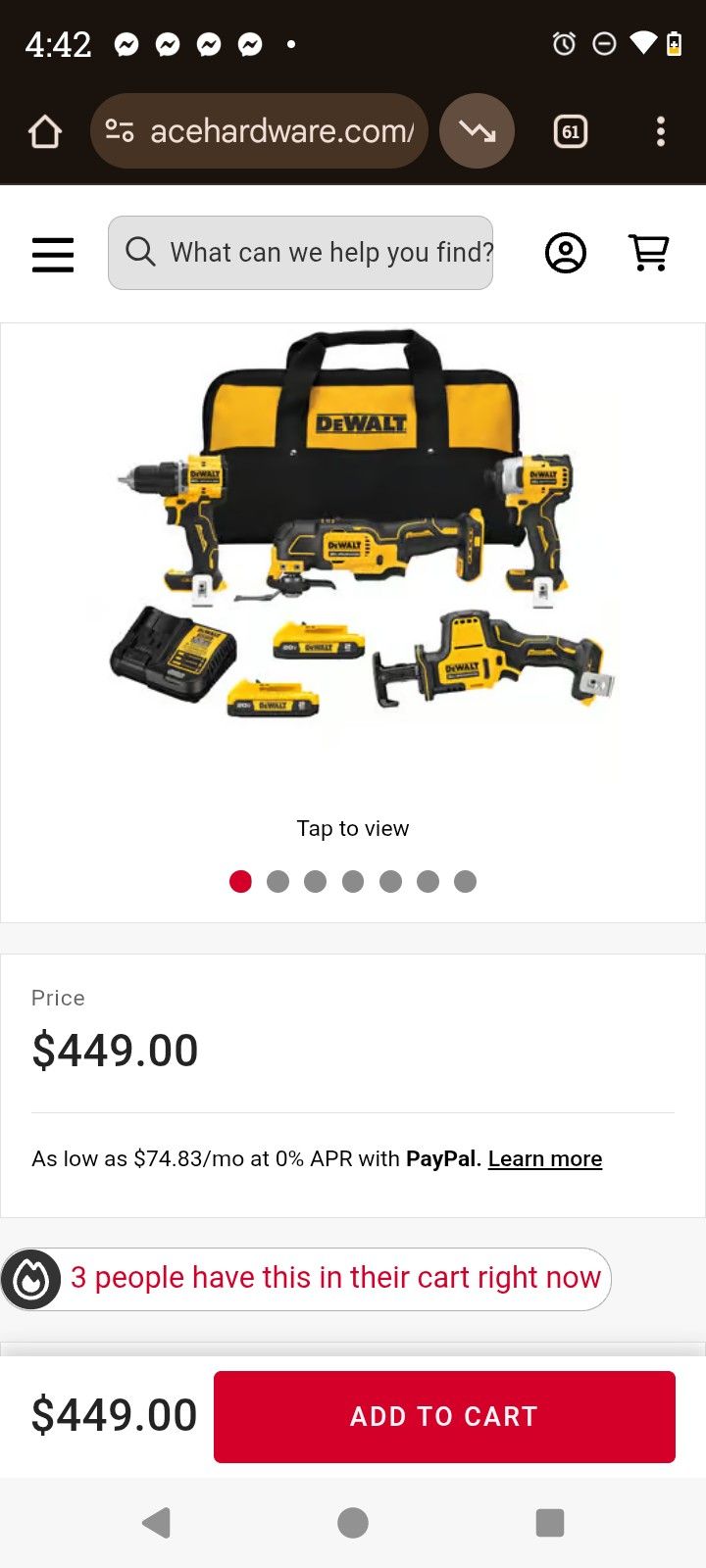 DeWalt 20 V atomic 4 Tools