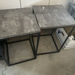 To matching black iron, small end tables