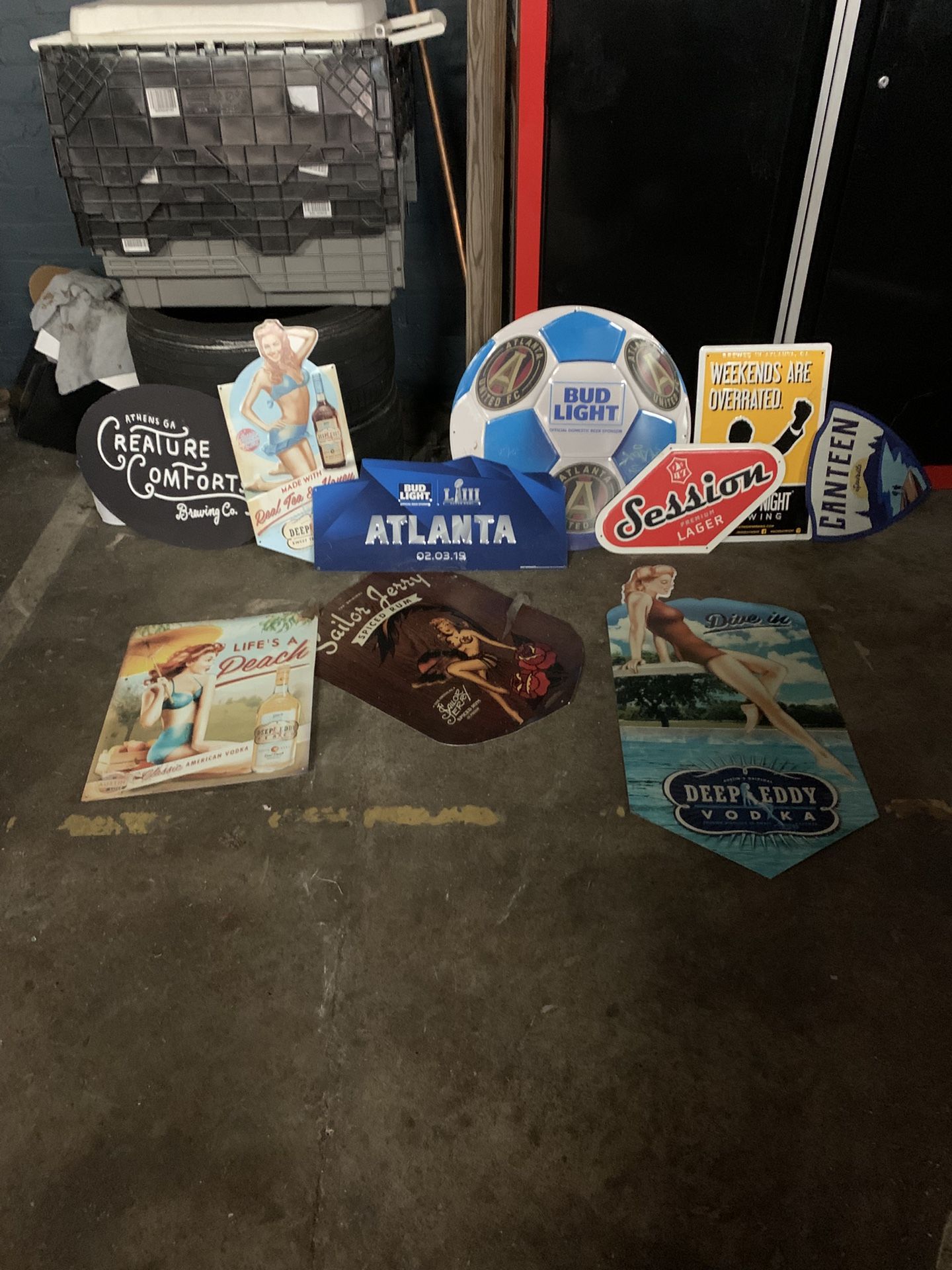 Beer Signs And Liquor Tins