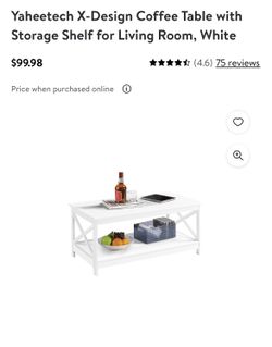 Coffee Table With Shelf Storage