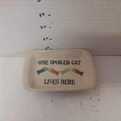 Cat Food Dish "One Spoiled Cat Lives Here"