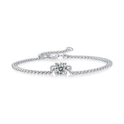 Fifty8 1ct DEW Moissanite Twisted Design Bracelet, 925 Sterling Silver, Promise of Dawn